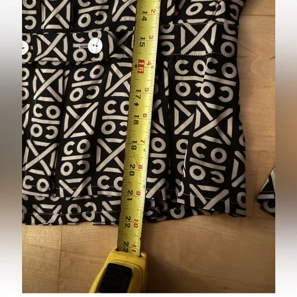 Chanel Coco Printed Logo Silk Blouse Button Down- Small - Picture 5 of 7